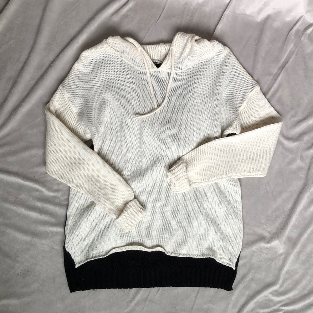Black and Cream Hoodie Sweater